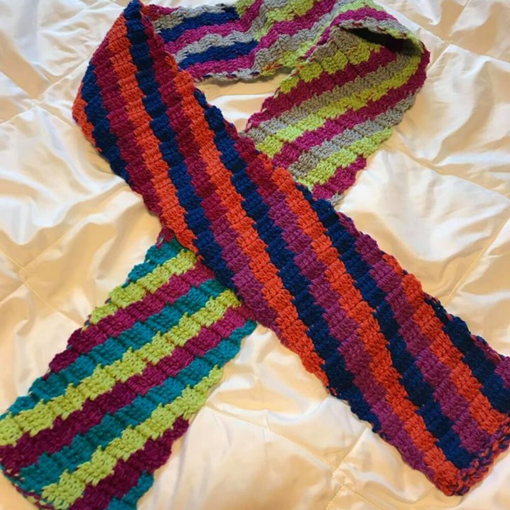 🐻New Handmade Multi-Colored Scarf 6.5"X81"